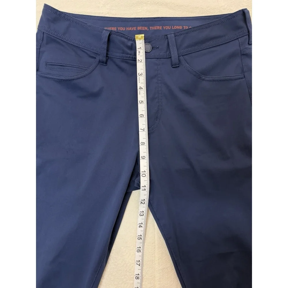 Rhone Commuter 5 Pocket Pants Mens 30 Navy Slim Performance Stretch Travel Blue